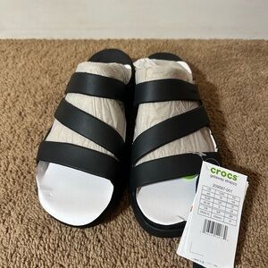 Crocs Women’s Getaway Strappy Sandals Black Size 8 Slip On New With Tags